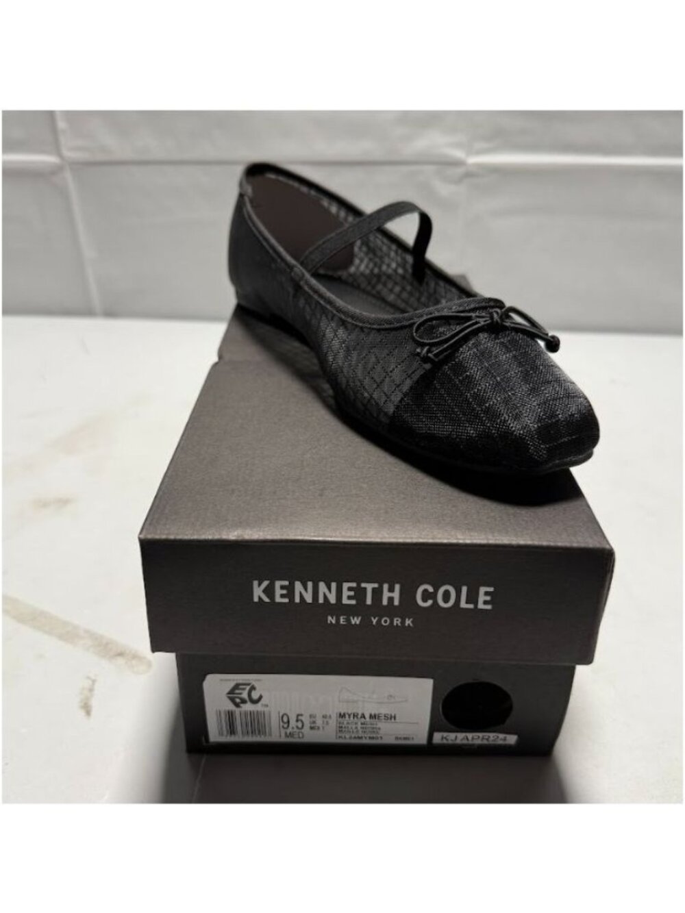 Kenneth Cole New York Womens Myra Square Toe Ballet Flats Black Size 9.5 NEW - Picture 2 of 7
